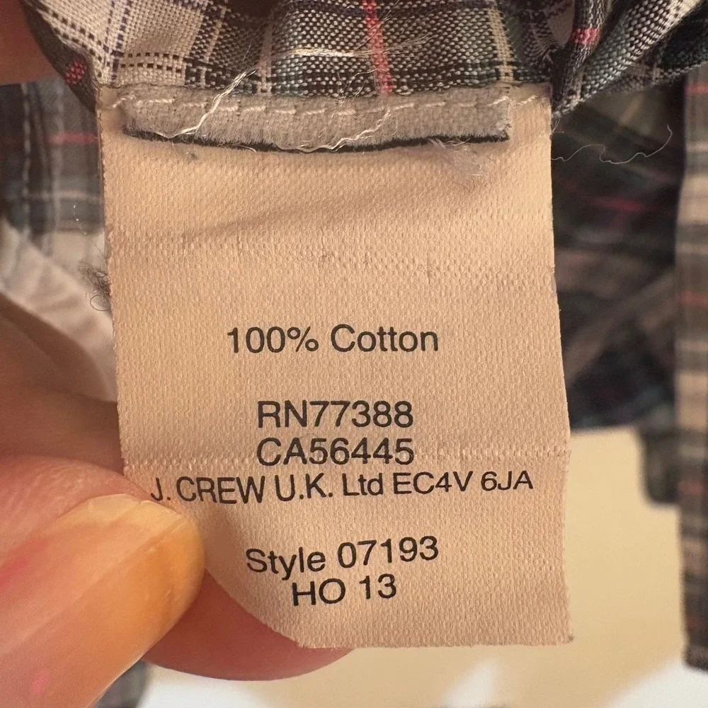 J. Crew Ludlow Button Down Shirt Mens MediumGreen Blue Plaid 07193